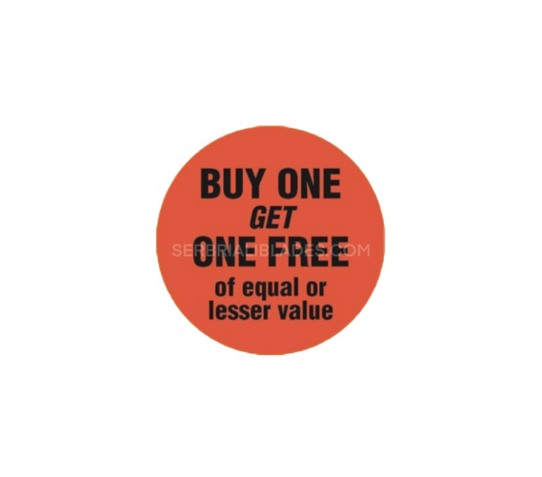 "Buy 1, Get 1 Free-Equal Or Lesser" - Label Roll